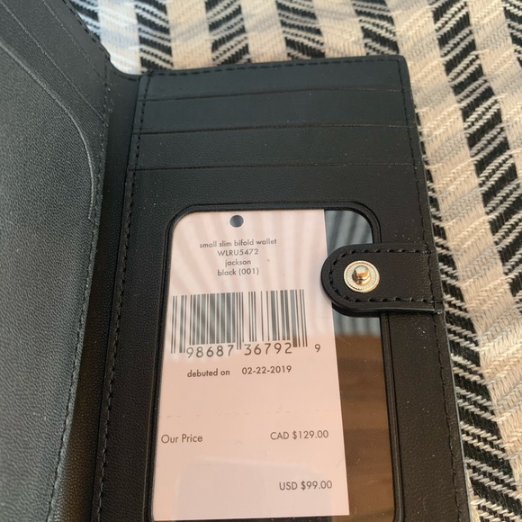 Small slim bifold wallet Kate spade Jackson black - Picture 5 of 5